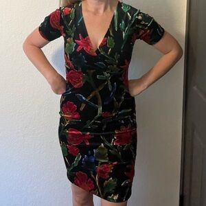 Zara velvet floral dress